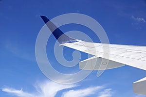 Airplane Wing and Blue Sky