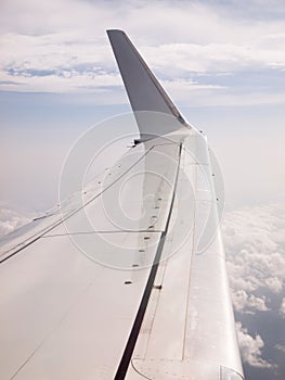 Airplane wing during flight.