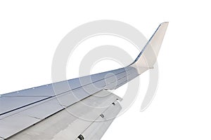 Airplane wing isolated on white background