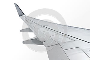 Airplane wing on white background