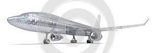 Airplane wire model , isolated on white