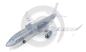 Airplane wire model , isolated on white