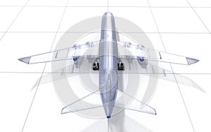 Airplane wire model , isolated on white