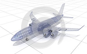 Airplane wire model , isolated on white