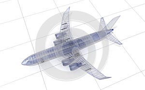 Airplane wire model , isolated on white