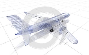 Airplane wire model , on white