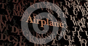 Airplane - Wooden 3D rendered letters/message