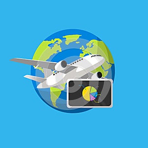 Airplane with Worldwide Data Visualization