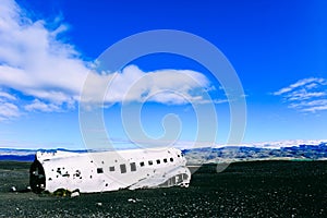 Airplane wreckage in Iceland.