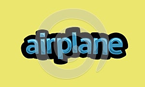 AIRPLANE writing vector design on a yellow background