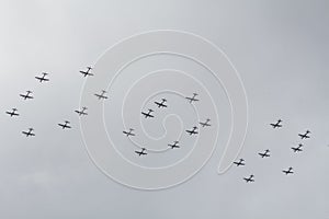 Airplanes formation exhibition militar airforce photo