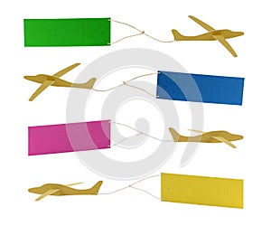 Airplanes pulling colored banners photo