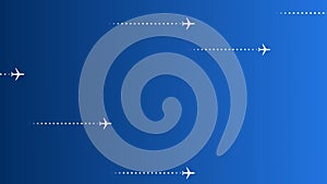 Airplanes transportation travel blue concept seamless loop background