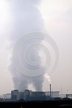 Airpollution on the 2nd Maasvlakte near Rotterdam photo