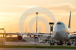 Airport airliner at  with control tower