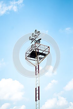 Airport Apron Floodlight Tower For Lighting Runway at Night photo