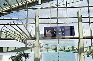 Airport Arrivals Sign