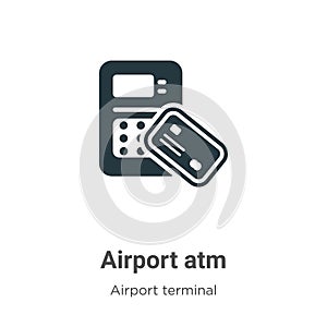 Airport atm vector icon on white background. Flat vector airport atm icon symbol sign from modern airport terminal collection for