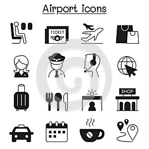 Airport and Aviation icon set vector illustration graphic