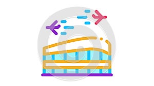 Airport Building Station Icon Animation