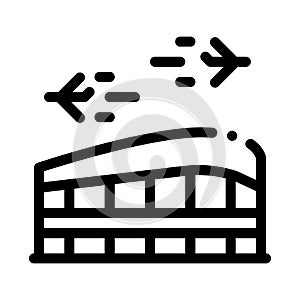 Airport Building Station Icon Thin Line Vector