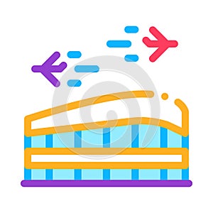 Airport Building Station Icon Thin Line Vector