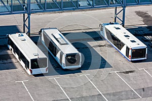 Airport buses at the parking