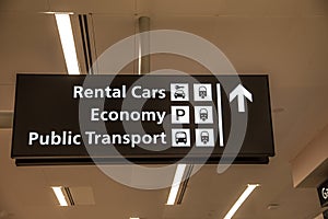 Airport Rental Car and Public Transportation Signign photo