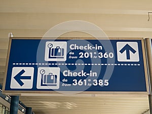 Airport Check-in Sign