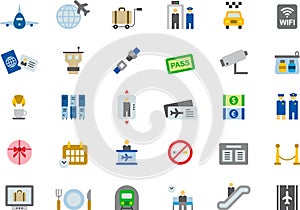 AIRPORT colored flat icons