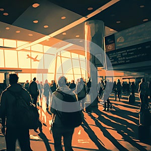 Airport concourse illustration