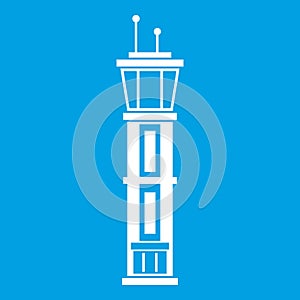 Airport control tower icon white