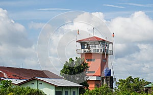 Airport control tower in Myeik, Myanmar