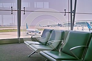 Airport departure hall photo