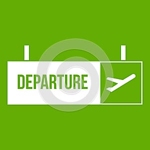 Airport departure sign icon green