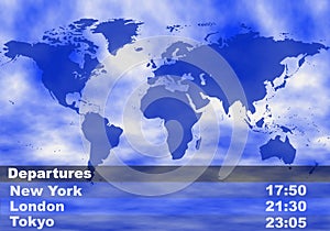 Airport departures concept