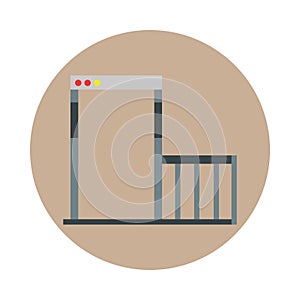 Airport door access security travel transport terminal tourism or business block and flat style icon