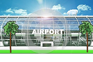 Airport Entry with trees
