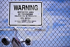 Airport Fence Warning Sign