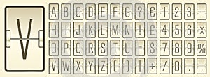Airport flip board alphabet for flight departure or arrival information showing. Vector illustration