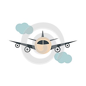 Airport flying plane sky travel transport terminal tourism or business flat style icon