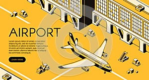 Airport freight logistics vector illustration