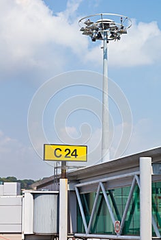 Airport gangway and security camera