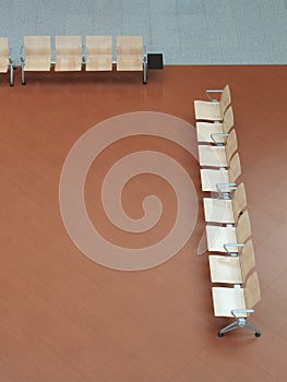 Airport gate - rows of chairs