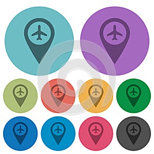 Airport GPS map location color darker flat icons