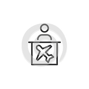 Airport help desk outline icon