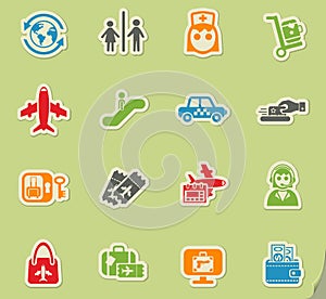 airport icon set photo