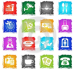 Airport icon set photo
