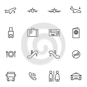 Airport icon sets, Line icons.