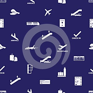 Airport icons blue and white pattern eps10